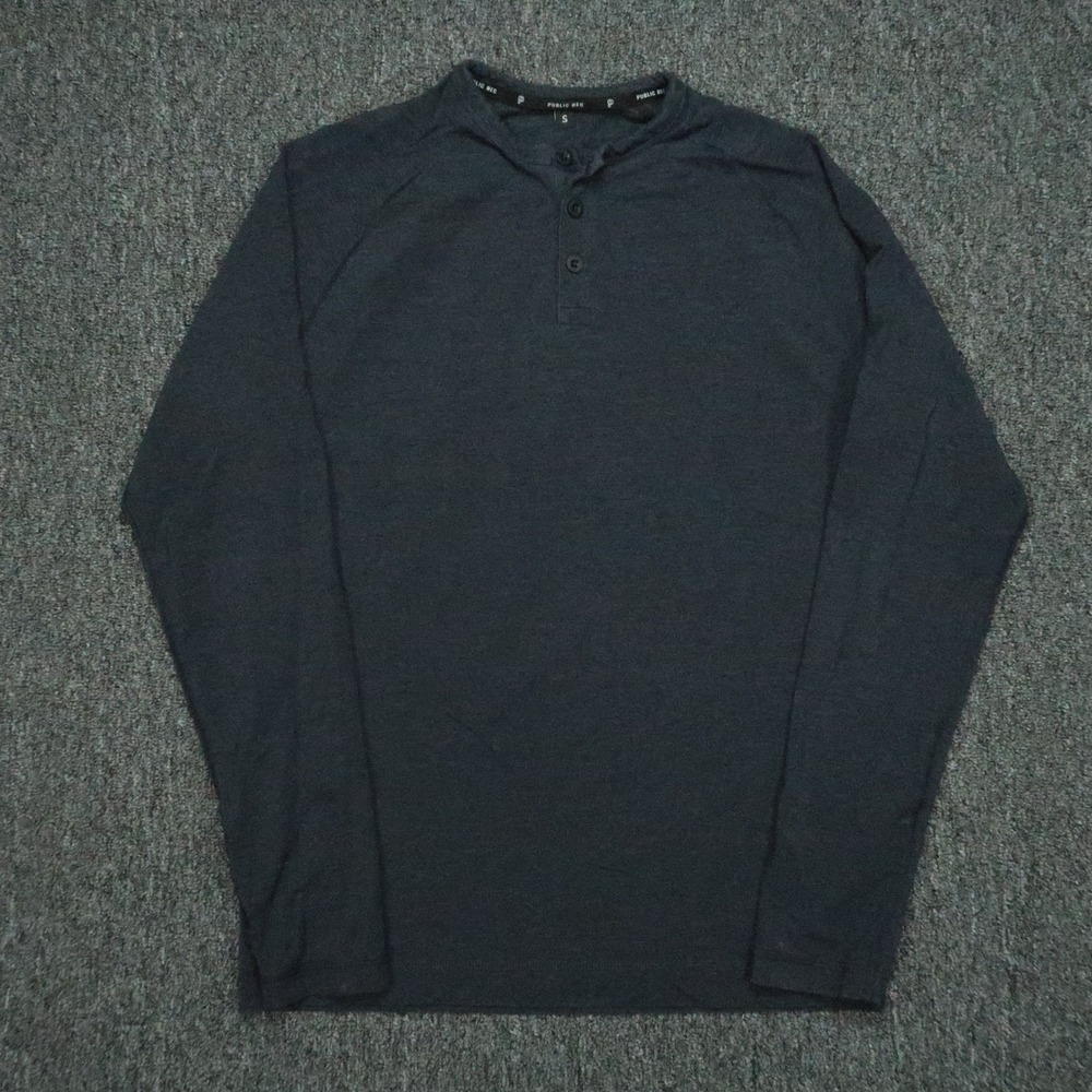 Public Rec Shirt Mens Small Long Sleeve Henley Pima Cotton Blend Top